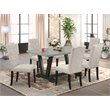 Pemberly Row 7-Piece Wood Dining Room Table Set in Doeskin Gray
