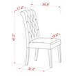 Pemberly Row 7-Piece Wood Dining Set in Linen White and Dark Shitake