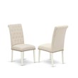 Pemberly Row 7-Piece Wood Dining Set in Linen White and Dark Shitake