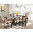 Pemberly Row 5-Piece Rubberwood Dining Set in Cement and Jacobean