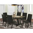 Pemberly Row 7-Piece Dining Table Set in Black and Espresso Finish