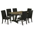 Pemberly Row 7-Piece Dining Table Set in Black and Espresso Finish