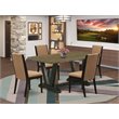 Pemberly Row 5-Piece Wood Dining Table Set in Black and Sable