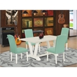 Pemberly Row 5-Piece Wood Table and PU Leather Chair Dining Set