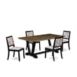 Pemberly Row 5-Piece Modern Dining Set in Distressed Jacobean