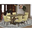 Pemberly Row 7-Piece Dining Set with Limelight Upholstered Seats in Brown