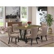 Pemberly Row 7-Piece Wood Dining Table Set with Upholstered Chairs