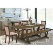 Pemberly Row 6-Piece Rubberwood Dining Set in Dark Khaki Gray & Jacobean