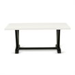 Pemberly Row 7-Piece Wood Dining Set in Linen White/Shitake Gray & Black