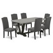 Pemberly Row 7-Piece Wood Dining Room Set in Dark Gotham Gray