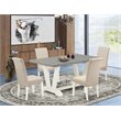 Pemberly Row 5-Piece Dining Table Set with High Roll Back Chairs