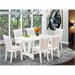 Pemberly Row 7-Piece Rubber Wood Dining Set in White and Cream