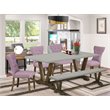 Pemberly Row 6-Piece Wood Dining Set in Dahlia Purple Finish