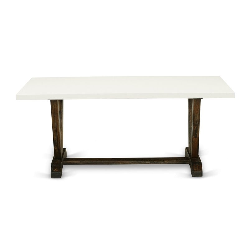Pemberly Row 7-Piece Rubber Wood Dining Set in Khaki Gray and Jacobean
