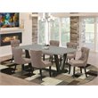 Pemberly Row 7-Piece Wood Dining Set with Coffee Linen Fabric Chairs