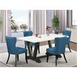 Pemberly Row 5-Piece Wood Dining Table Set in White/Black Finish