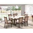Pemberly Row 7-Piece Dining Set with Khaki Gray Chairs and Jacobean Table