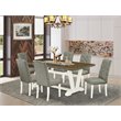 Pemberly Row 7-Piece Wood Kitchen Set in Linen White and Smoke