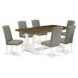 Pemberly Row 7-Piece Wood Kitchen Set in Linen White and Smoke