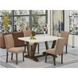 Pemberly Row 5-Piece Wood Dining Room Set in Jacobean Brown Finish