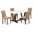 Pemberly Row 5-Piece Wood Dining Room Set in Jacobean Brown Finish