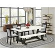 Pemberly Row 6-Piece Wood Dining Set in Shitake Gray and Linen White