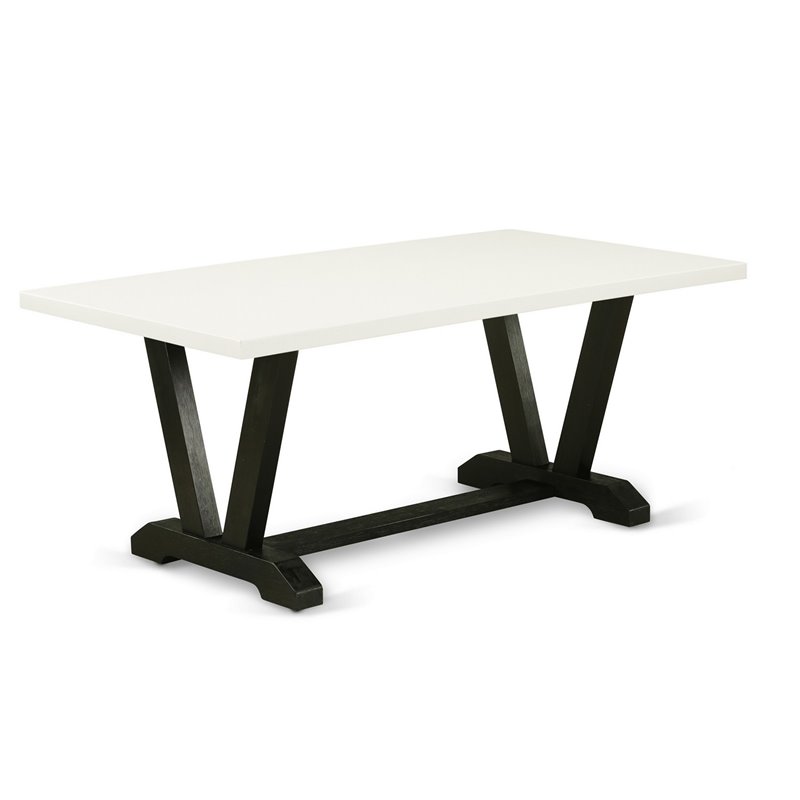 Pemberly Row 6-Piece Wood Dining Set in Shitake Gray and Linen White