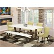 Pemberly Row 6-Piece Dining Table Set with Bench and Linen Chairs