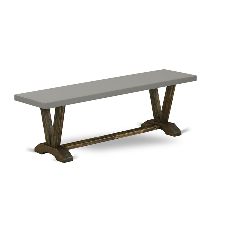 Pemberly Row 6-Piece Dining Set with Cement Top and Jacobean Finish