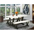Pemberly Row 3-Piece Wood Dining Table Set in Black and White