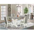 Pemberly Row 5-Piece Wood Dining Table Set in Linen White and Cement