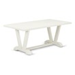 Pemberly Row 6-Piece Rubber Wood Dining Set with High Back in White/Gray