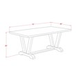 Pemberly Row 6-Piece Rubber Wood Dining Set with High Back in White/Gray