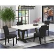 Pemberly Row 5-Piece Wood Kitchen Table Set in Linen White/Black