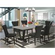 Pemberly Row 7-Piece Dining Set with Wood Table and Chairs in Black