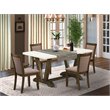 Pemberly Row 5-Piece Acacia Wood Dining Set with Coffee Finish