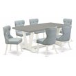 Pemberly Row 7-Piece Wood Kitchen Set in Cement Finish and Baby Blue