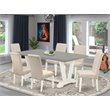 Pemberly Row 7-Piece Wood Dining Table Set in Linen White and Cream