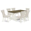Pemberly Row 7-Piece Wood Dining Table Set with X-Leg in Doeskin Gray