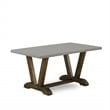 Pemberly Row 5-Piece Wood Dining Set with Acacia Wood Frame in Brown Finish