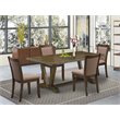 Pemberly Row 5-Piece Rubberwood Dining Set with Coffee/Jacobean Finish