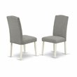 Pemberly Row 6-Piece Wood Dining Set in Linen White & Distressed Jacobean