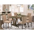 Pemberly Row 7-Piece Wood Dining Set in Light Sable & Distressed Jacobean
