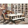 Pemberly Row 6-Piece Wood Dining Set with Bench in Sable & Black Finish