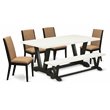 Pemberly Row 6-Piece Wood Dining Set with Bench in Sable & Black Finish