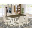 Pemberly Row 7-Piece Wood Dining Room Set in White and Light Beige