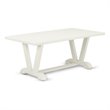Pemberly Row 6-Piece Rubber Wood Dining Set in Cream & Linen White Finish