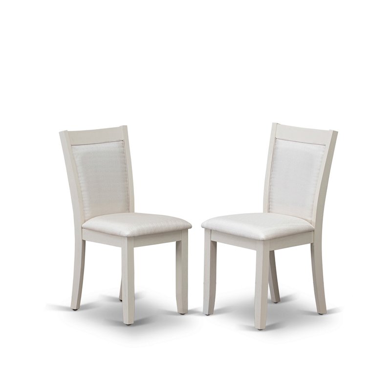 Pemberly Row 6-Piece Rubber Wood Dining Set in Cream & Linen White Finish