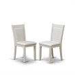 Pemberly Row 6-Piece Rubber Wood Dining Set in Cream & Linen White Finish