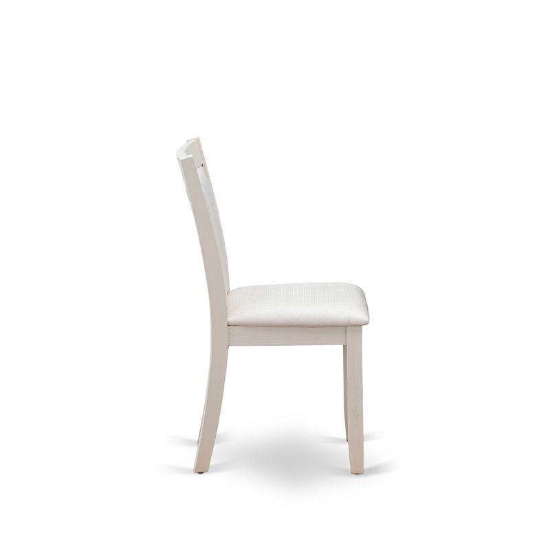 Pemberly Row 6-Piece Rubber Wood Dining Set in Cream & Linen White Finish